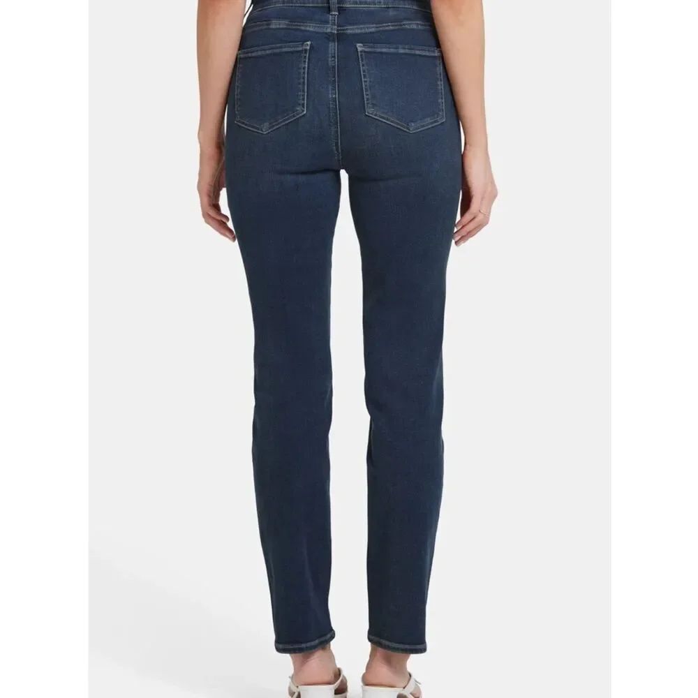 NYDJ Sheri Slim Highrise Jeans Stretch 5 Pocket 30" Inseam Presley Navy size 8